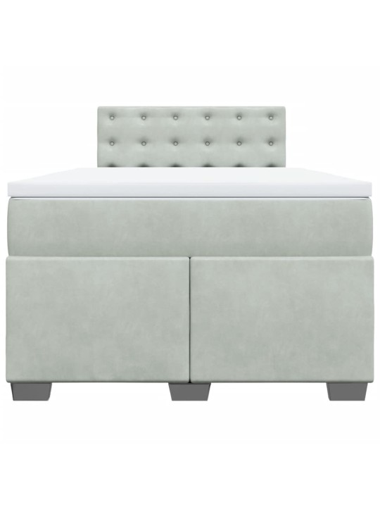 Box spring postel s matrací světle šedá 120 x 200 cm samet