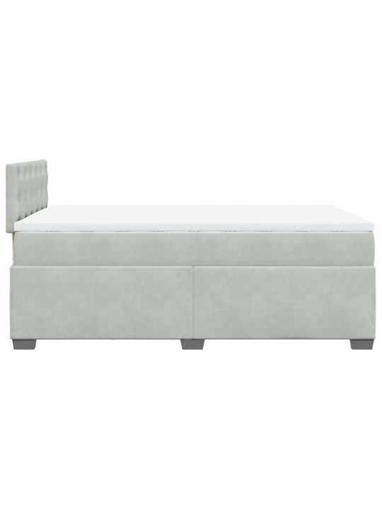 Box spring postel s matrací světle šedá 120 x 200 cm samet