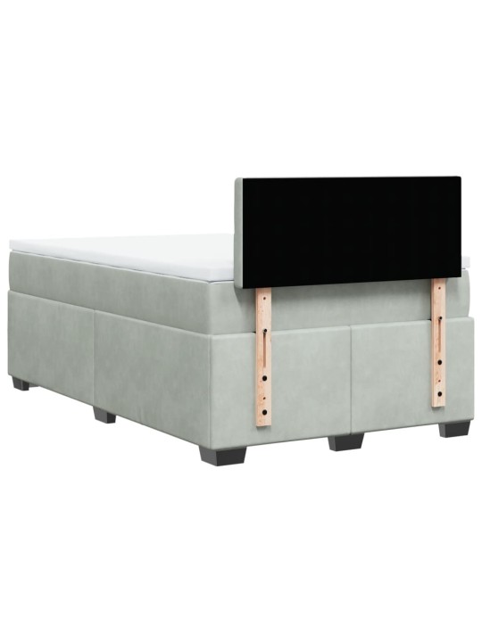 Box spring postel s matrací světle šedá 120 x 200 cm samet