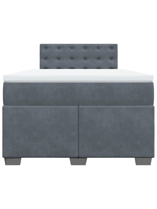 Box spring postel s matrací tmavě šedá 120 x 200 cm samet