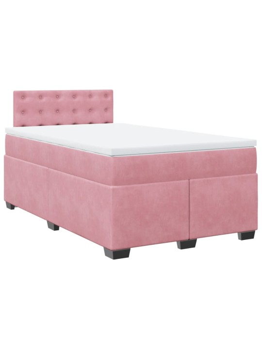 Box spring postel s matrací růžová 120 x 200 cm samet