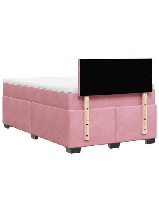 Box spring postel s matrací růžová 120 x 200 cm samet