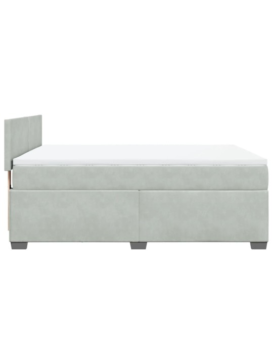 Box spring postel s matrací světle šedá 140x190 cm samet