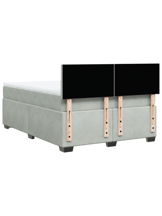Box spring postel s matrací světle šedá 140x190 cm samet