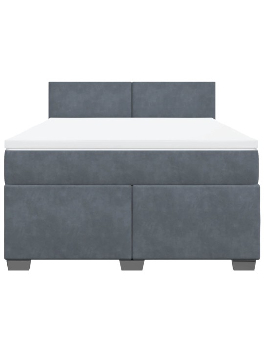 Box spring postel s matrací tmavě šedý 140 x 190 cm samet