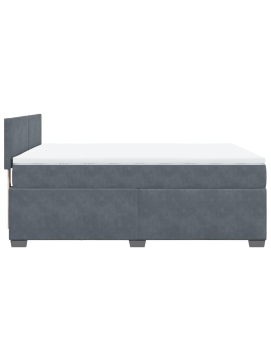 Box spring postel s matrací tmavě šedý 140 x 190 cm samet