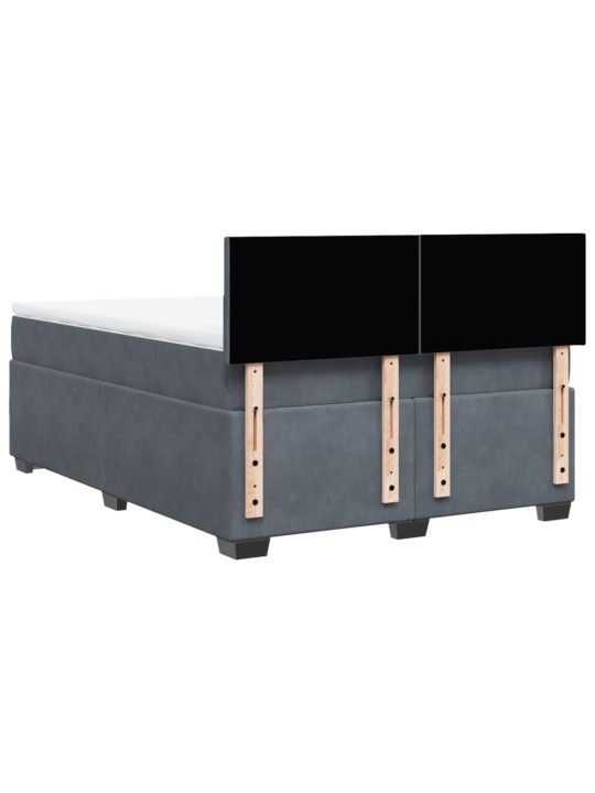 Box spring postel s matrací tmavě šedý 140 x 190 cm samet