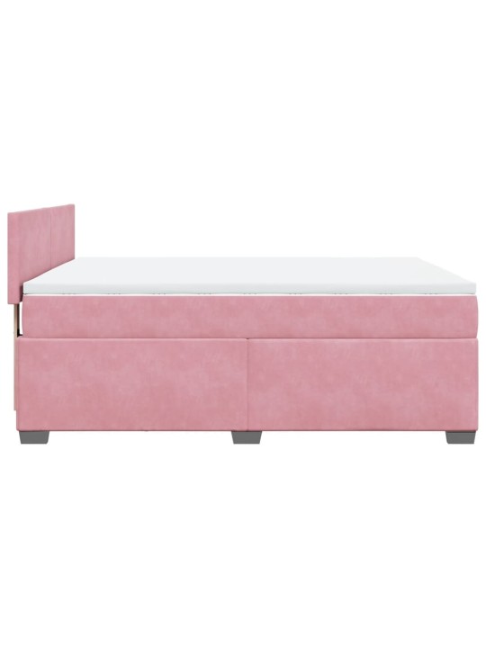 Box spring postel s matrací růžová 140x190 cm samet