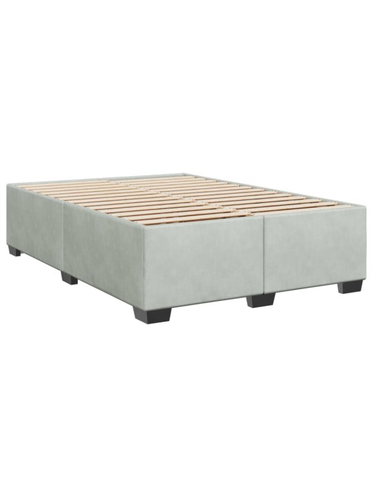 Box spring postel s matrací světle šedá 140x190 cm samet