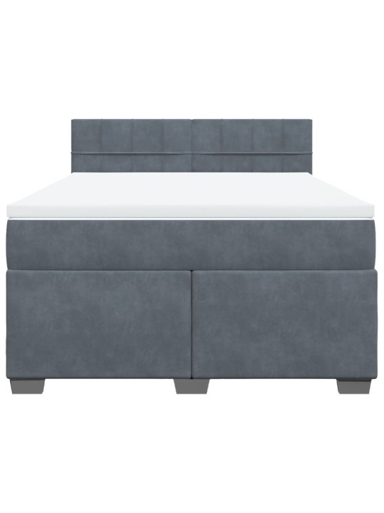 Box spring postel s matrací tmavě šedý 140 x 190 cm samet