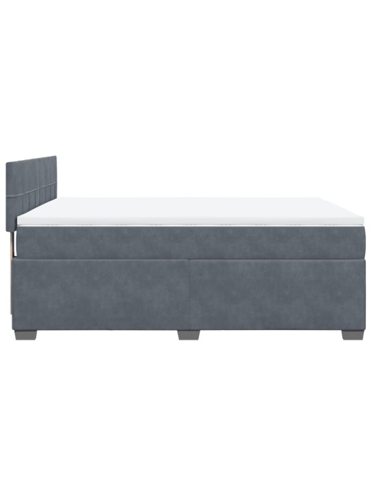 Box spring postel s matrací tmavě šedý 140 x 190 cm samet