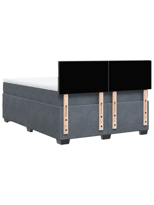 Box spring postel s matrací tmavě šedý 140 x 190 cm samet