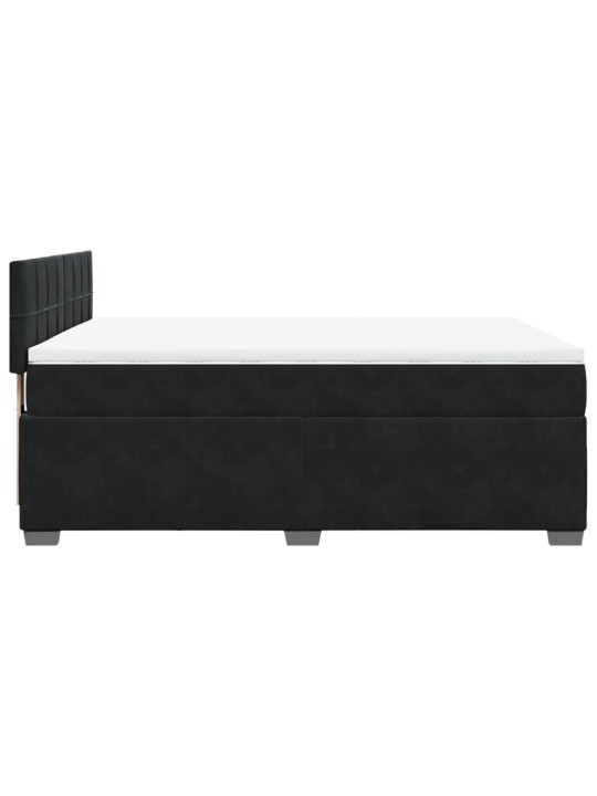 Box spring postel s matrací černá 140 x 190 cm samet