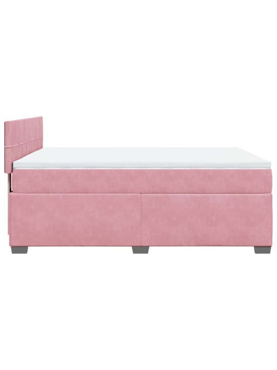Box spring postel s matrací růžová 140x190 cm samet