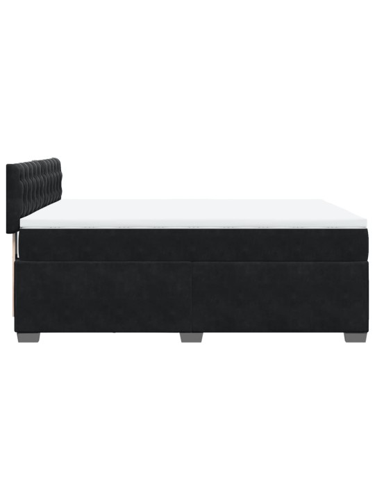 Box spring postel s matrací černá 140 x 190 cm samet