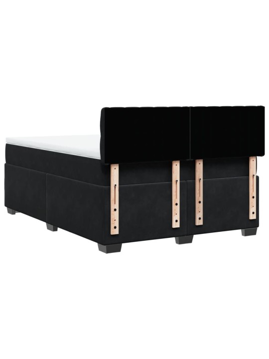 Box spring postel s matrací černá 140 x 190 cm samet