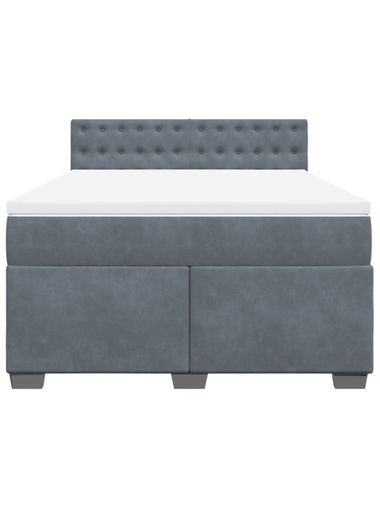 Box spring postel s matrací tmavě šedý 140 x 190 cm samet