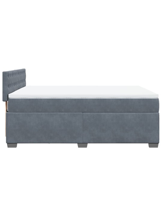 Box spring postel s matrací tmavě šedý 140 x 190 cm samet