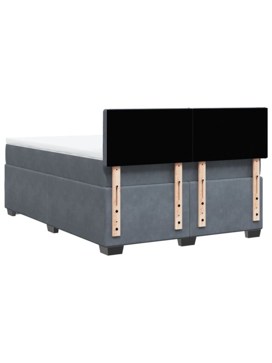 Box spring postel s matrací tmavě šedý 140 x 190 cm samet