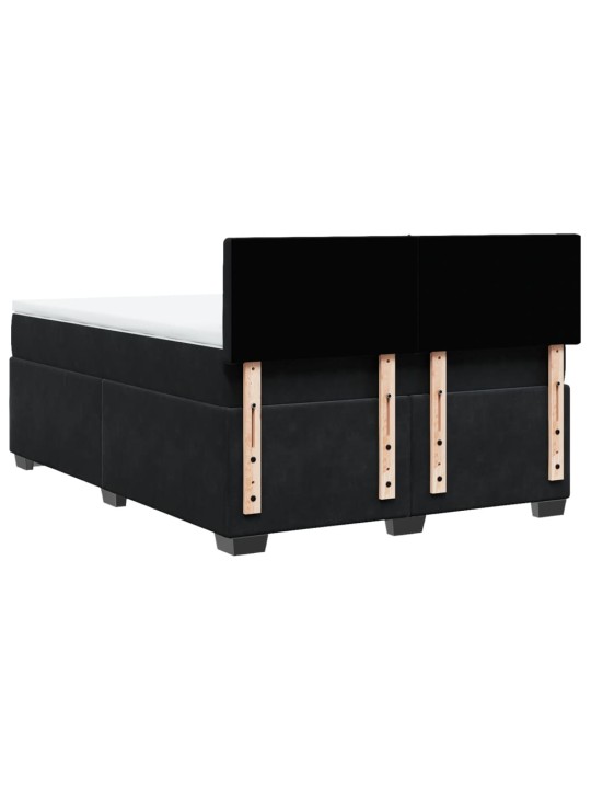 Box spring postel s matrací černá 140 x 190 cm samet