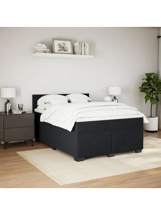 Box spring postel s matrací černá 140x200 cm samet