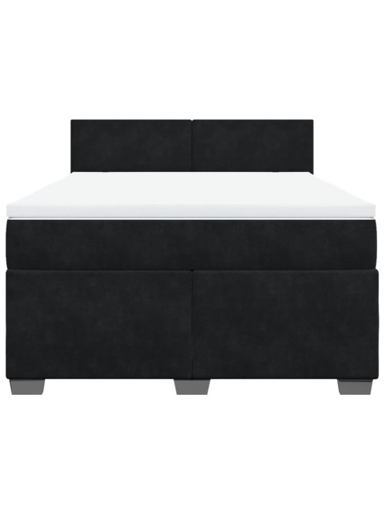 Box spring postel s matrací černá 140x200 cm samet