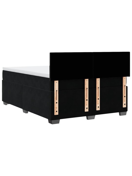 Box spring postel s matrací černá 140x200 cm samet