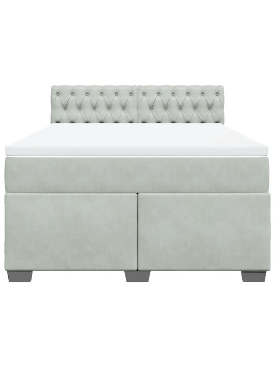 Box spring postel s matrací světle šedá 140x200 cm samet