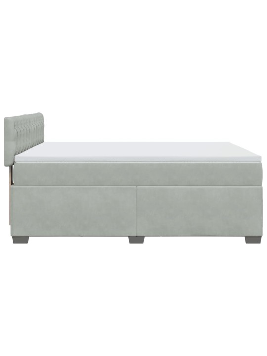 Box spring postel s matrací světle šedá 140x200 cm samet