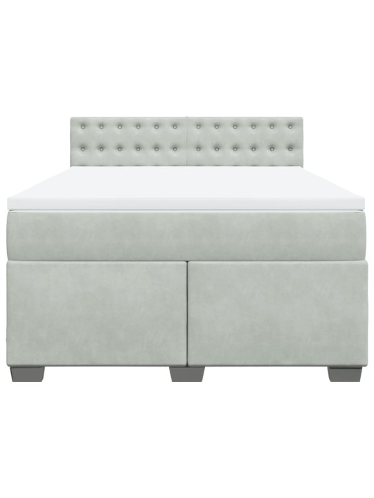 Box spring postel s matrací světle šedá 140x200 cm samet