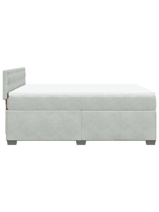 Box spring postel s matrací světle šedá 140x200 cm samet