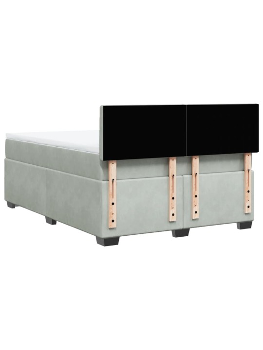 Box spring postel s matrací světle šedá 140x200 cm samet