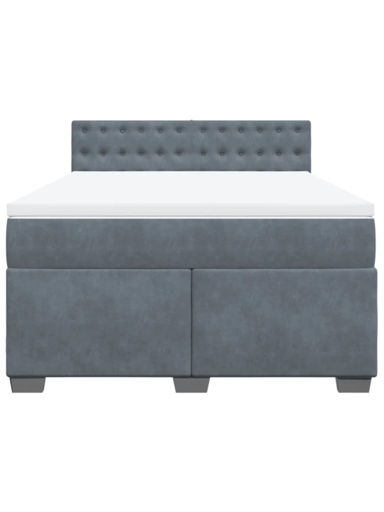 Box spring postel s matrací tmavě šedá 140x200 cm samet