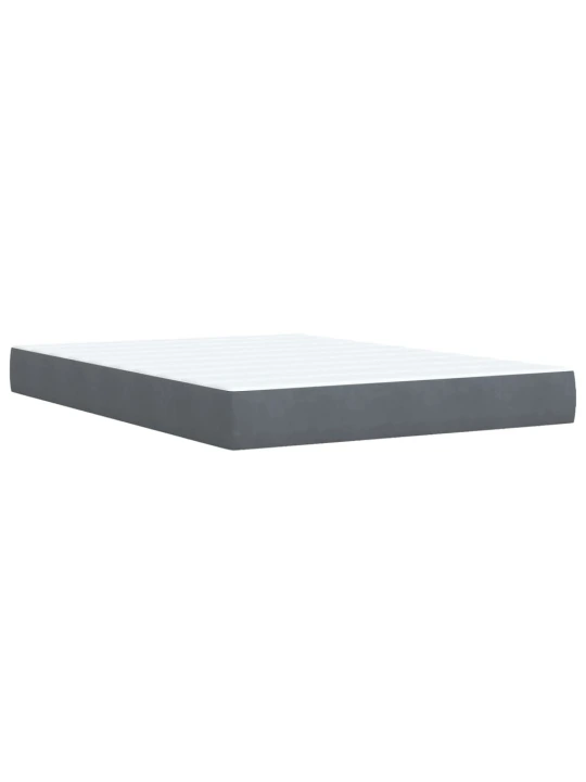 Box spring postel s matrací tmavě šedá 140x200 cm samet
