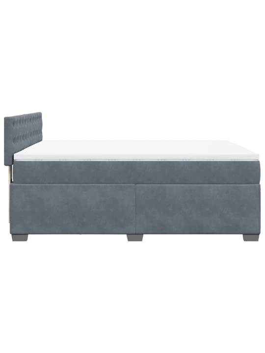 Box spring postel s matrací tmavě šedá 140x200 cm samet
