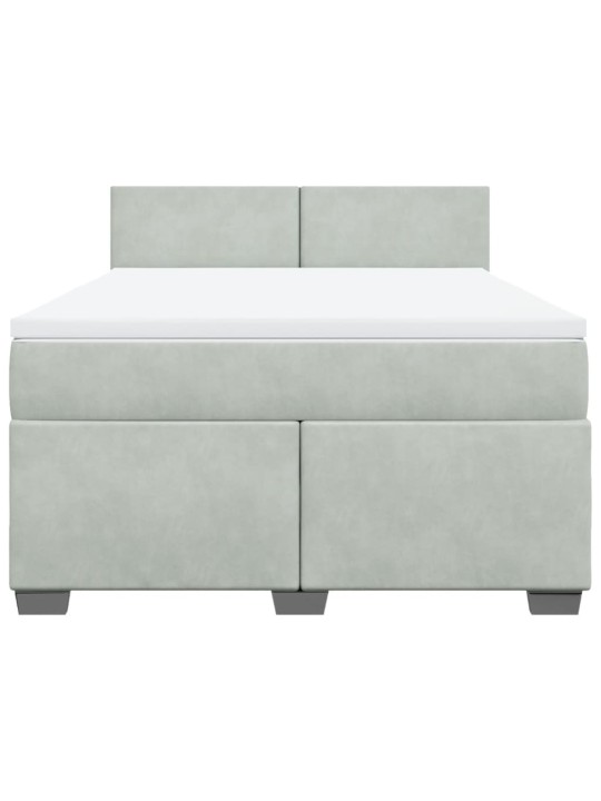 Box spring postel s matrací světle šedá 160x200 cm samet