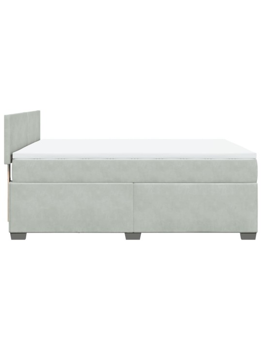 Box spring postel s matrací světle šedá 160x200 cm samet