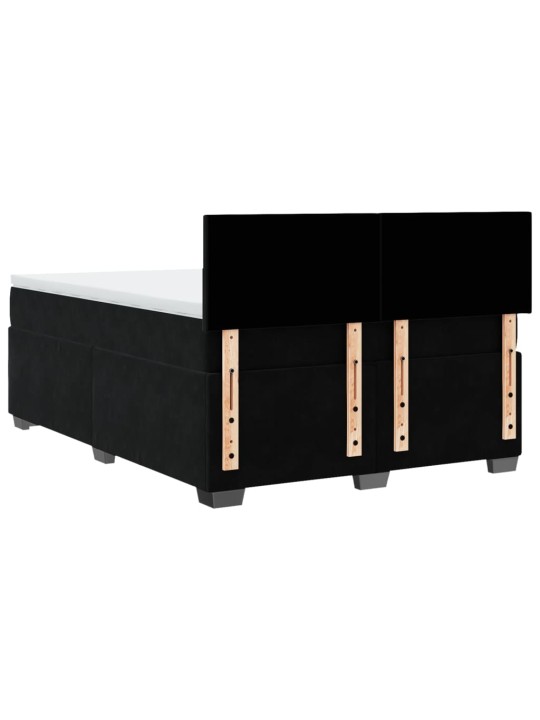 Box spring postel s matrací černá 160x200 cm samet