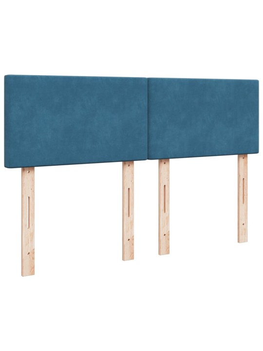 Box spring postel s matrací modrá 160 x 200 cm samet