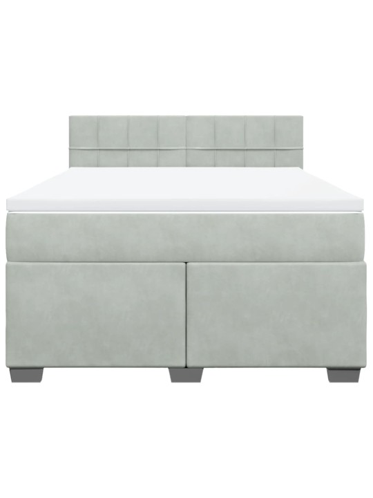 Box spring postel s matrací světle šedá 160x200 cm samet