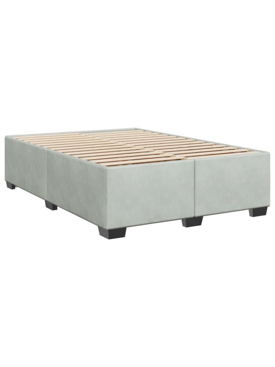 Box spring postel s matrací světle šedá 160x200 cm samet