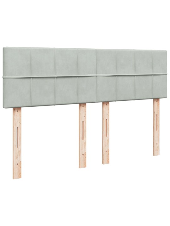 Box spring postel s matrací světle šedá 160x200 cm samet