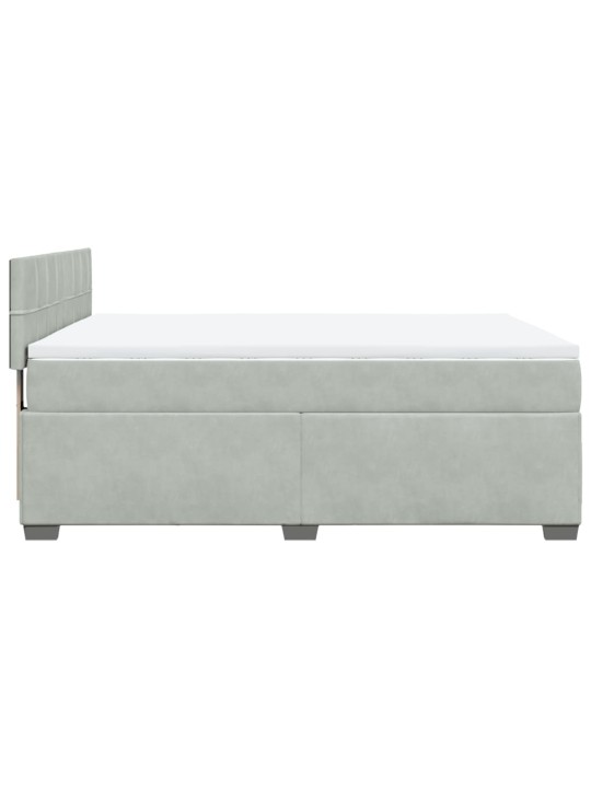 Box spring postel s matrací světle šedá 160x200 cm samet