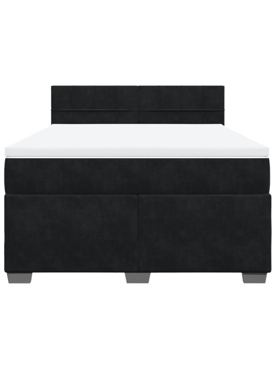 Box spring postel s matrací černá 160x200 cm samet
