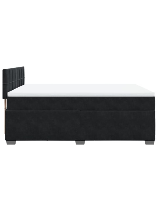 Box spring postel s matrací černá 160x200 cm samet
