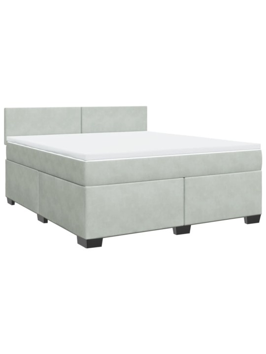 Box spring postel s matrací světle šedá 180x200 cm samet