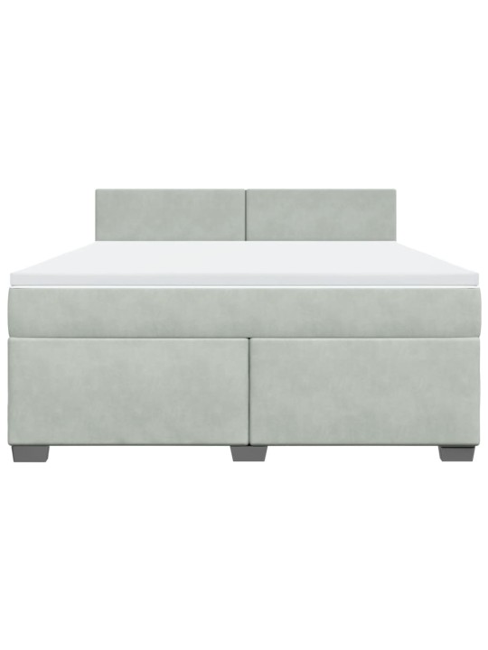 Box spring postel s matrací světle šedá 180x200 cm samet