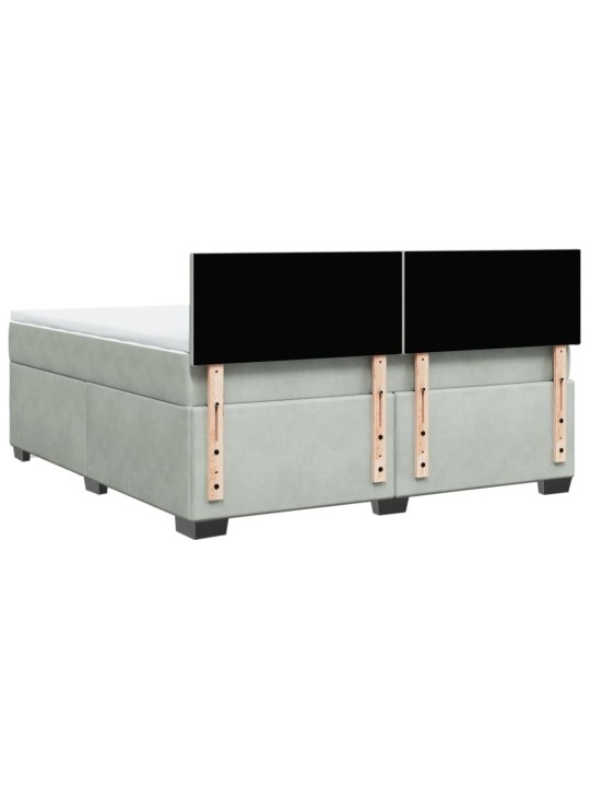 Box spring postel s matrací světle šedá 180x200 cm samet