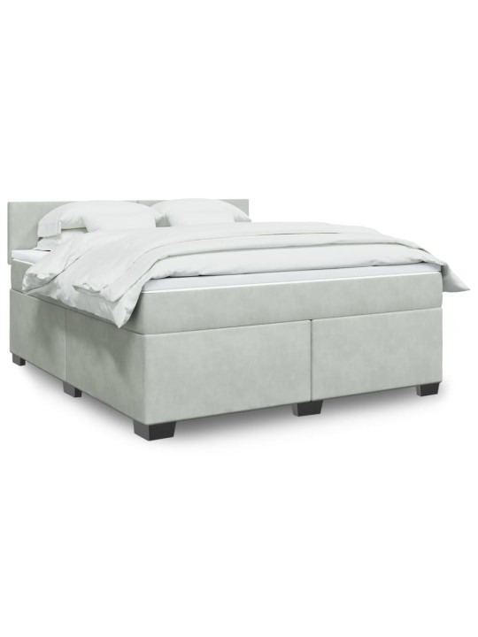 Box spring postel s matrací světle šedá 180x200 cm samet