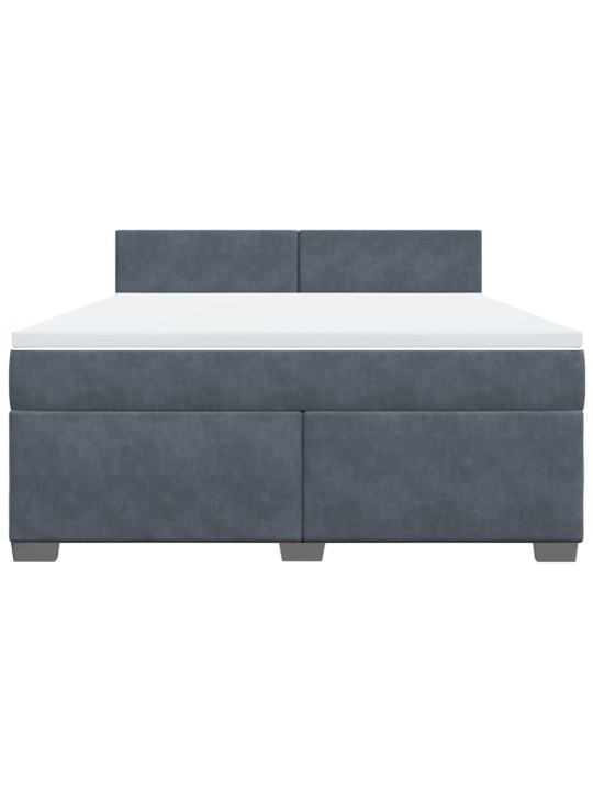Box spring postel s matrací tmavě šedá 180x200 cm samet